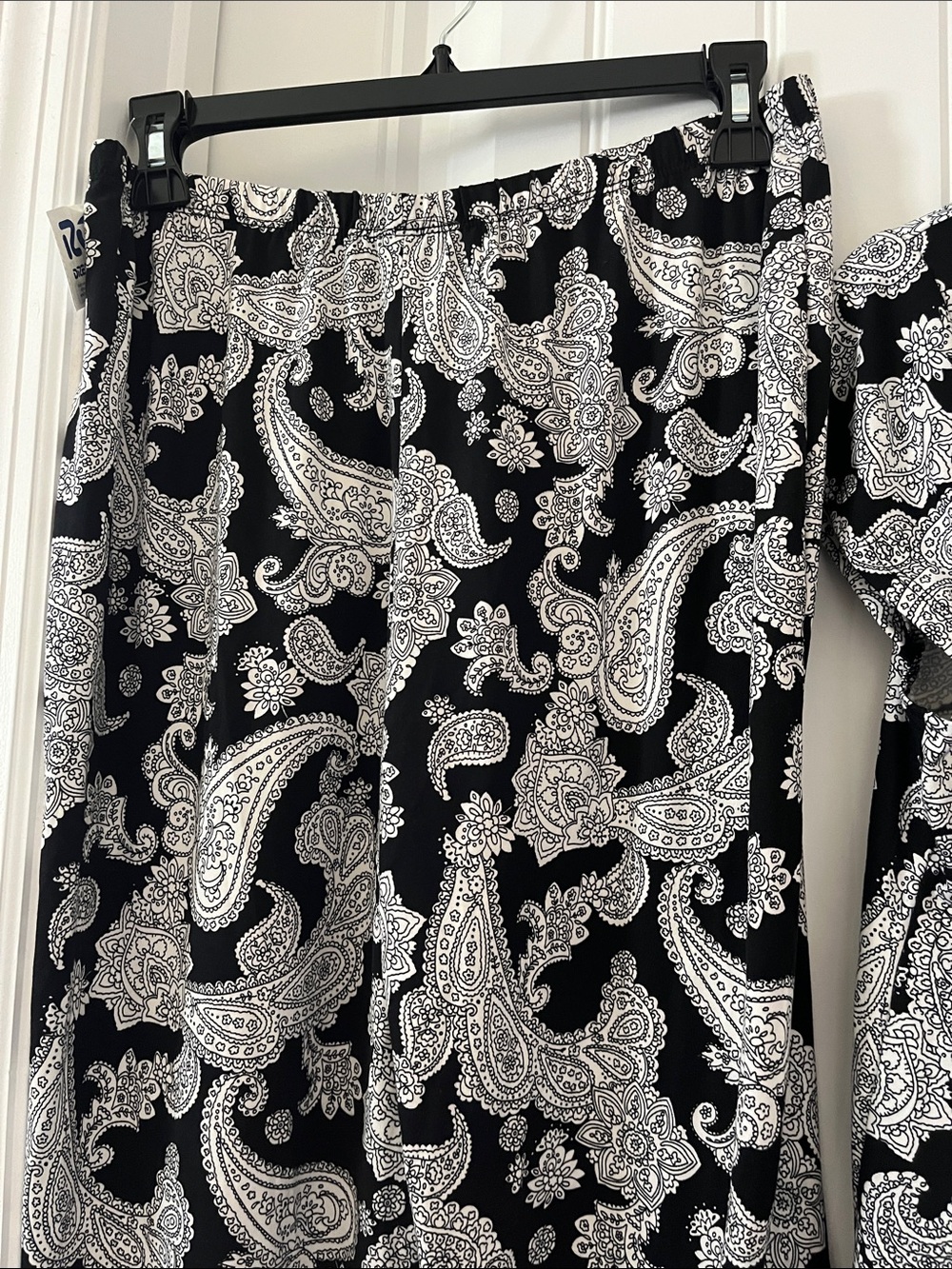 Anne Klein Black & White Paisley Two-Piece Pajama Set - Picture 8 of 8